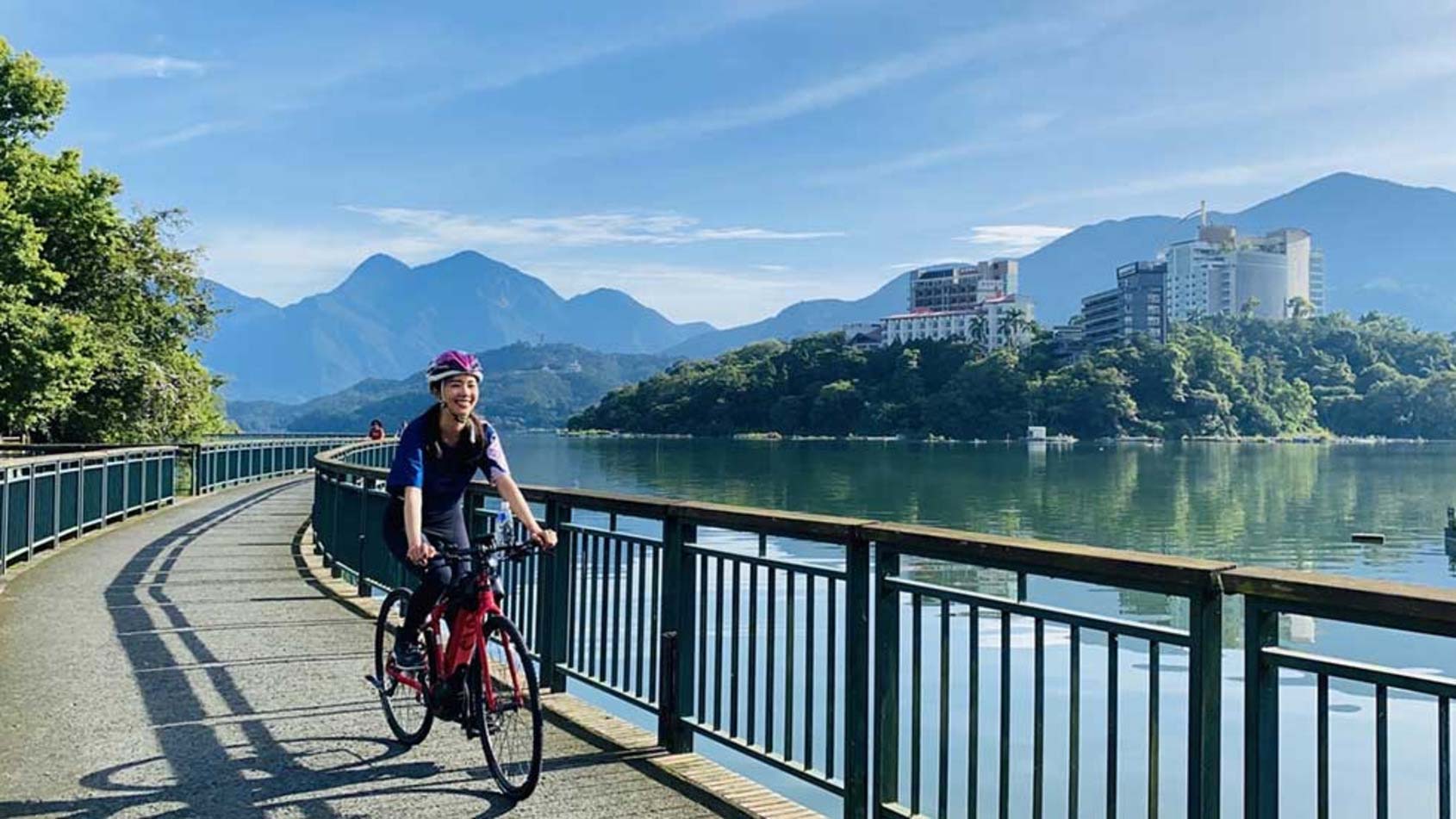 Cycling around Sun Moon Lake